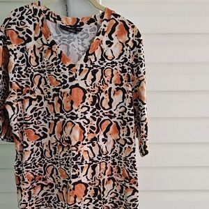 Animal Print V-Neck Top